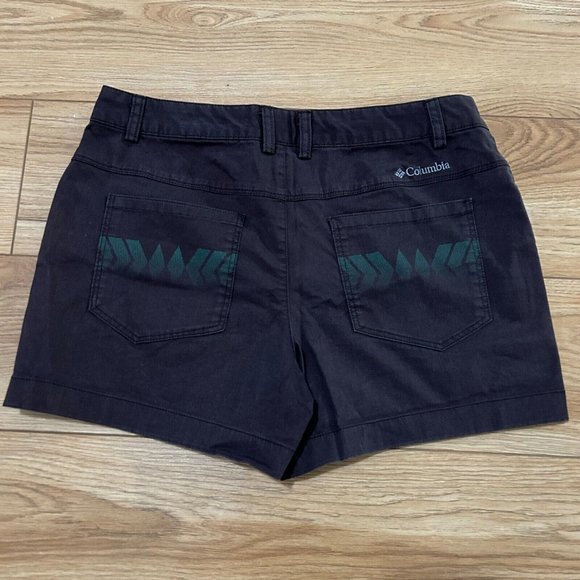 🤎 Vintage Columbia Aztek Shorts Women's 28 Brown/Maroo Hiking Omni-Shade EUC - Picture 4 of 4